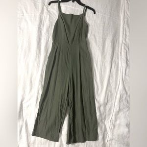 Linen bled cropped jumpsuit